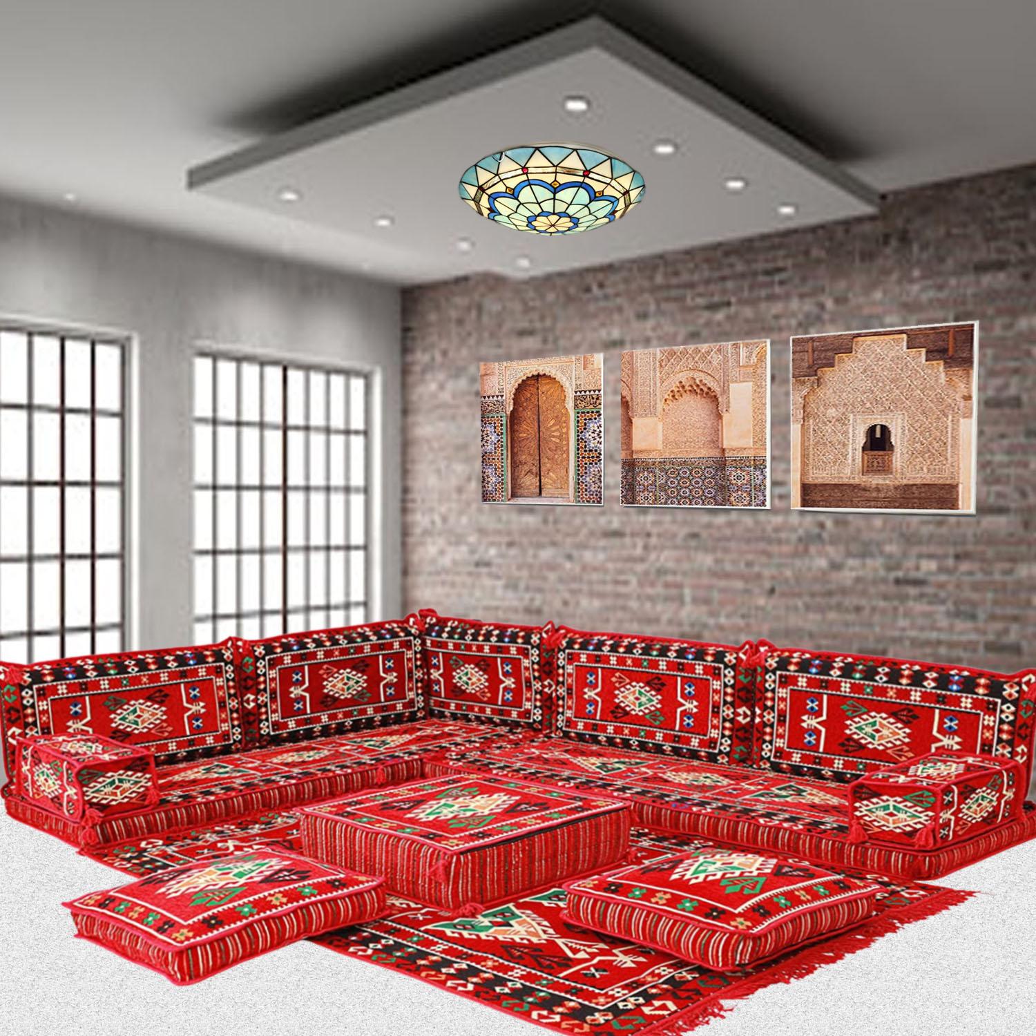 A corner shape modular Arabic sofa set 